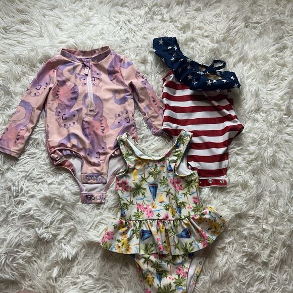Baby 6-9 Months Clothes Lot Of 3 Baby Girl Swimsuits Carter’s Old Navy - Picture 1 of 7